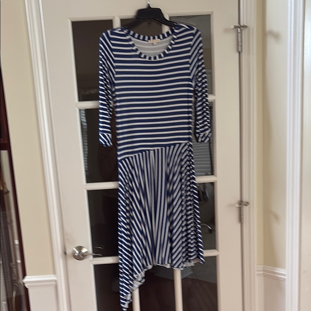 Striped Blue and White Dress